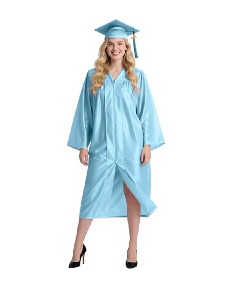 Light blue graduation cap and tassel with 2026 charm for college graduation